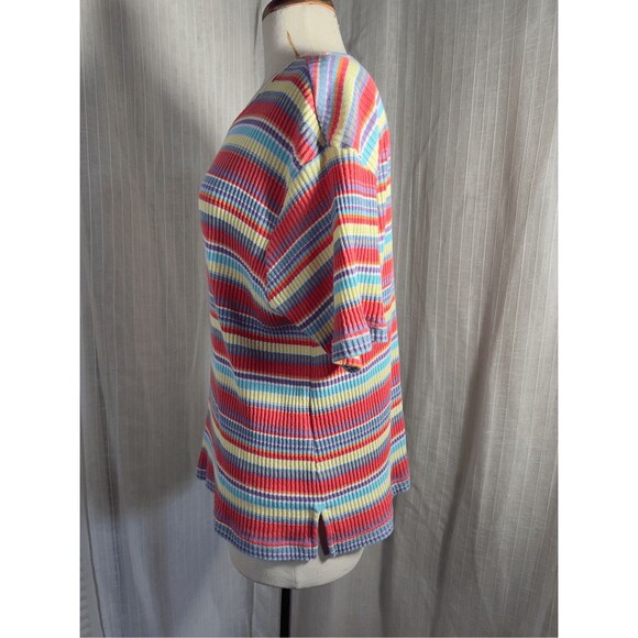 Blast Blouse Size L Y2k Vintage Pastel Striped Textured Dark Academia - Picture 3 of 5